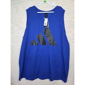 Adidas Men's SZ 3XLT Tank Top Sleeveless Blue Top 100% Cotton Athleisure New